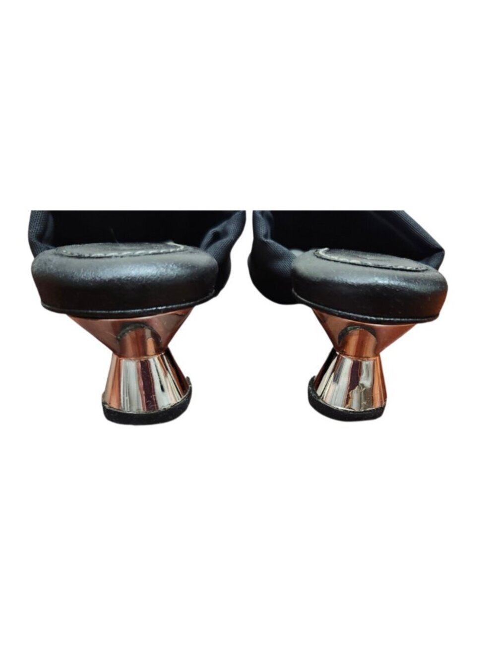 Proenza Schouler Black Mule Heels EU 38 Italy Sculptural Metallic Heel Slides - Picture 7 of 13